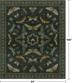 7x9 Insect Dark Green Rugs for Living Room, Boho & Forest Design Area Rug for - Image 2
