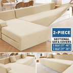 ZNSAYOTX Sectional Couch Covers, Stretch Jacquard Slipcovers - Image 4