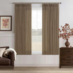 Pinch Pleated Linen Dutch Cocoa Semi Sheer Curtains 63 Inch Long 2 Panels | by Twodrapes