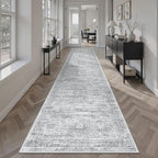 Soalmost Runner Rug 2x12 Washable Non-Slip Hallway Kitchen Runners Grey | Stain - Image 3