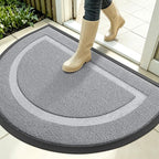 OLANLY Half Circle Front Door Mat Outside 35x23 All-Season Rubber Doormat | Ash by OLANLY