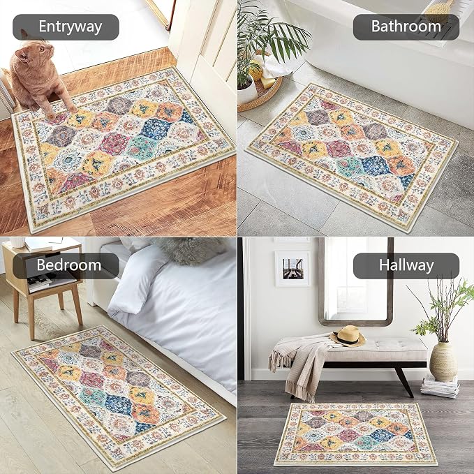 HEBE Indoor Door Mat 2'x3', Washable Welcome Mat - Image 5