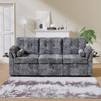 Convertible Sleeper Sofa Bed, 63 Inch Chenille Pull Out Couch - Image 8