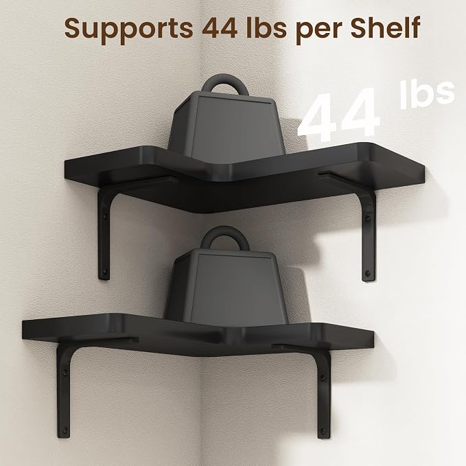 Venusmiles Corner Floating Shelves Set of 4, Wall Mounted L-Shaped Storage - Image 5