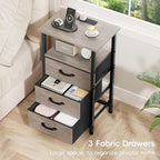 Vagusicc Nightstand with Charging Station, Bedside Table with USB Ports and - Image 7