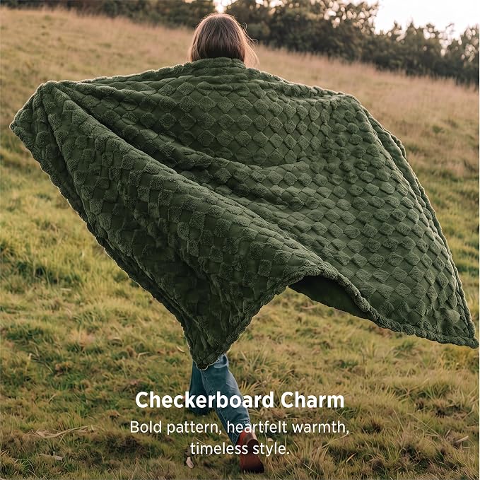 Bedsure GentleSoft Olive Green Spring Throw Blanket - Image 3
