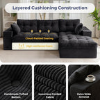 MAXYOYO 104" L Shaped Modular Sectional Sofa - Image 7