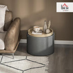 HOMCOM Round Storage Ottoman - Image 2