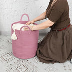 XUANGUO Cotton Rope Laundry Basket Hamper - Image 3