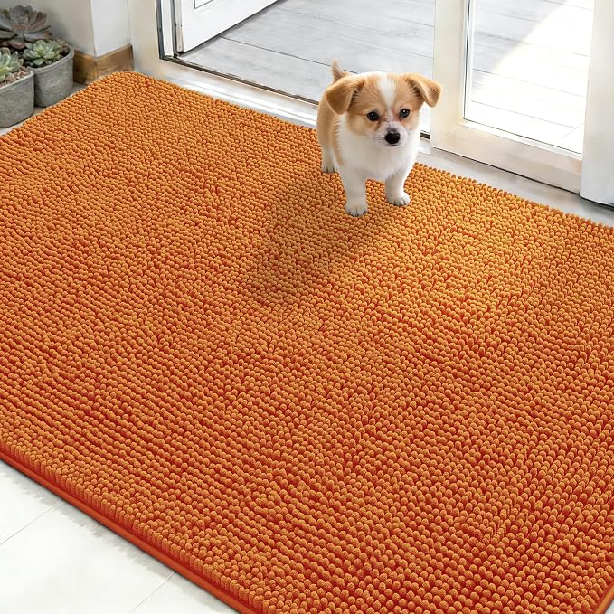 OLANLY Dog Door Mat for Muddy Paws 50x30, Super Absorbent Chenille Mud Mat | by OLANLY