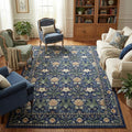 GarveeHome Green Washable Area Rug 5x7, Retro Floral Low Pile Non Slip Living by GarveeHome