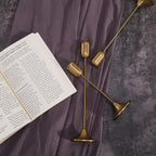 Brass Gold Candlestick Holders, Metal Taper Candle Holders Set of 6, Vintage - Image 6