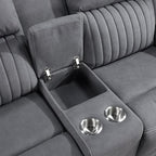 Lexicon Manual Double Reclining Loveseat, Polished Microfiber Manual Wall - Image 9
