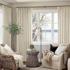 60 Inch Width 102 Inches Long Linen Pinch Pleat Curtains 1 Panel | Light - Image 9