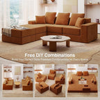Living&Giving 101" U-Shaped Cloud Sectional Couch - Image 5