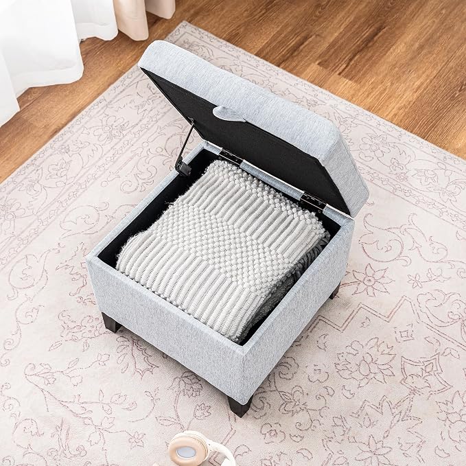 Adeco 18-inch Linen Storage Ottoman - Image 4