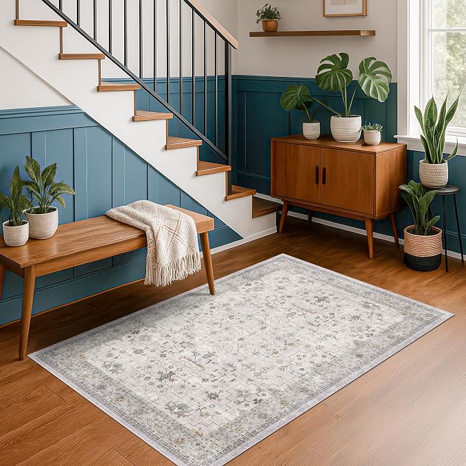 Washable Boho 4x6 Living Room Rug - Image 3
