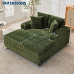 GarveeHome 60-inchOversized Chaise Lounge Chair Indoor, Comfy Corduroy Lounge - Image 2