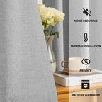 Yakamok Dove Grey Linen Textured Curtains 84 Inches Long - Image 5