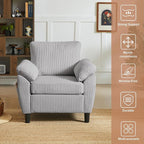 4 Piece Modern Corduroy Sofa Set, L-Shaped Sectional Couch - Image 6