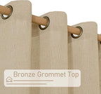 Brown Sheer Linen Curtains 96 Inches Long 2 Panels Set, Light Filtering Boho - Image 3