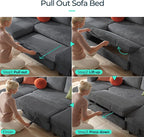 LINSY HOME Sectional Sofa with Pull Out Bed, 4 Seats Corduroy Reversible - Image 5