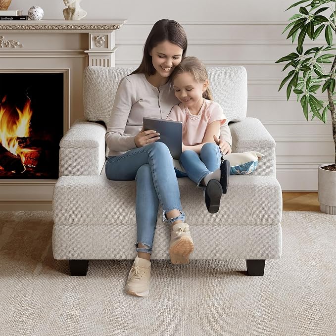 Rexulqo Oversized Accent Chair Set of 2, Upholstered Armchair - Image 3