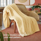 Bedsure Soft Twin Blanket for Bed Decor Gifts Custard Yellow 60"x80" | Birthday - Image 3
