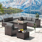 Kullavik 8 Pieces Outdoor Patio Furniture Set, Sectional Sofa Set by KULLAVIK