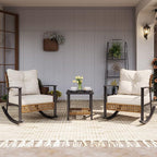 LAUSAINT HOME 3-Piece Rocking Bistro Set, Outdoor Patio Furniture by LAUSAINTHOME