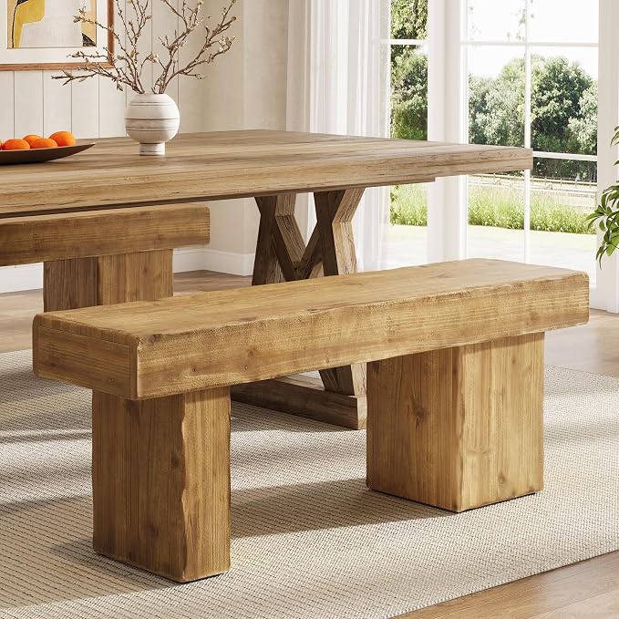 Thickened Solid Wood Bench, Heavy Duty Dining Bench - Image 4