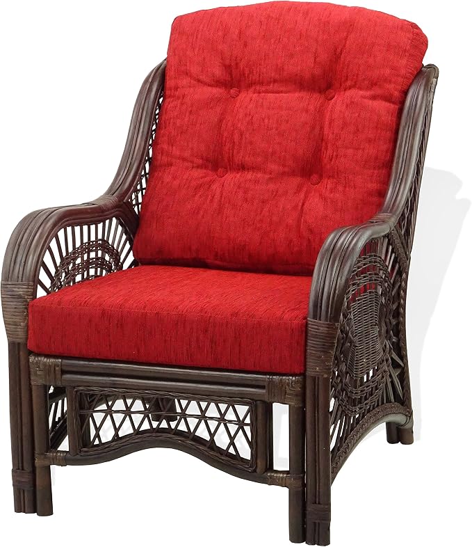 Malibu Lounge Living Accent Armchair Natural Rattan Wicker Handmade Design - Image 4