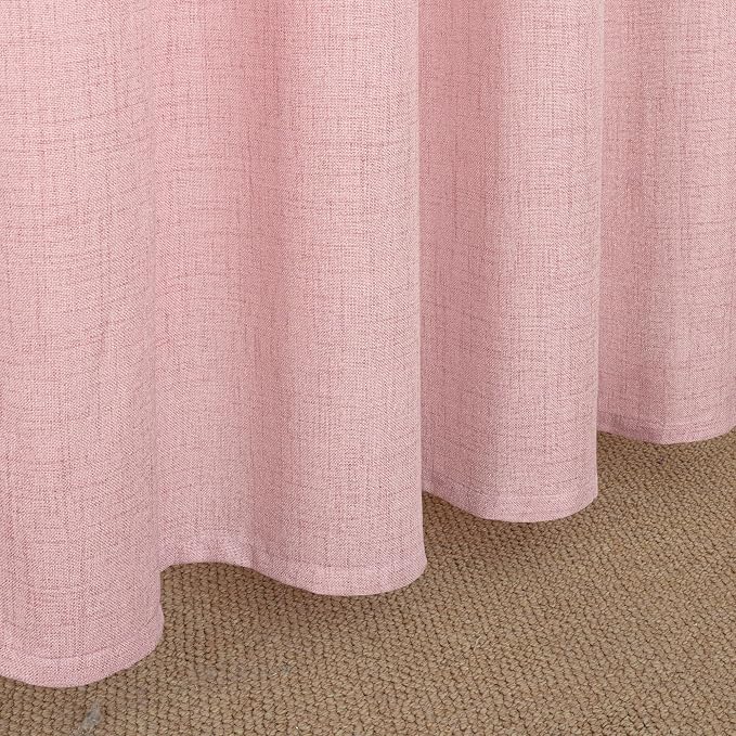 YoungsTex Light Pink Linen Curtains 84 Inch Length - Image 7