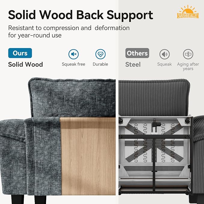 SUNSHINE VALLEY Oversized Loveseat Couch and Chair Set, Modern Modular Cloud - Image 5