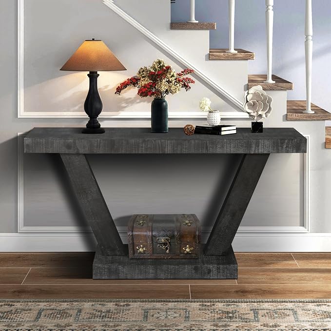 60" Wood Console Table for Entryway Bench - Image 5