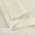 YoungsTex Beige Linen Curtains 45 Inch Length - Image 8
