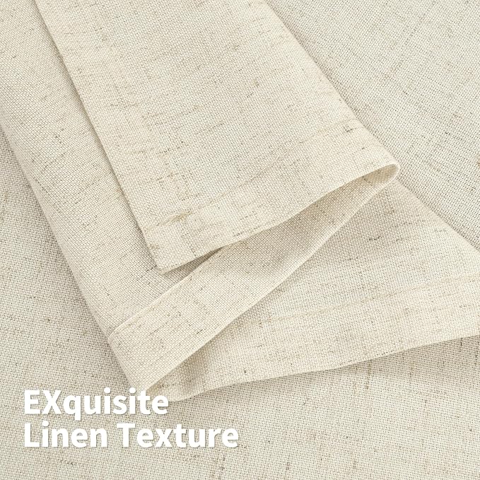 YoungsTex Beige Linen Curtains 84 Inches Long 2 Panels - Image 6