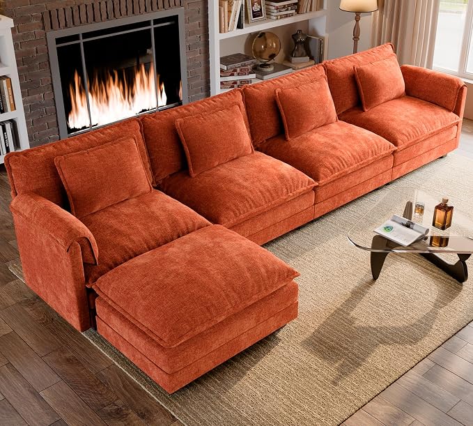 ELUCHANG Oversized 153" Modular Sectional Sofa, Comfy Cloud Couch, L Shaped by ELUCHANG