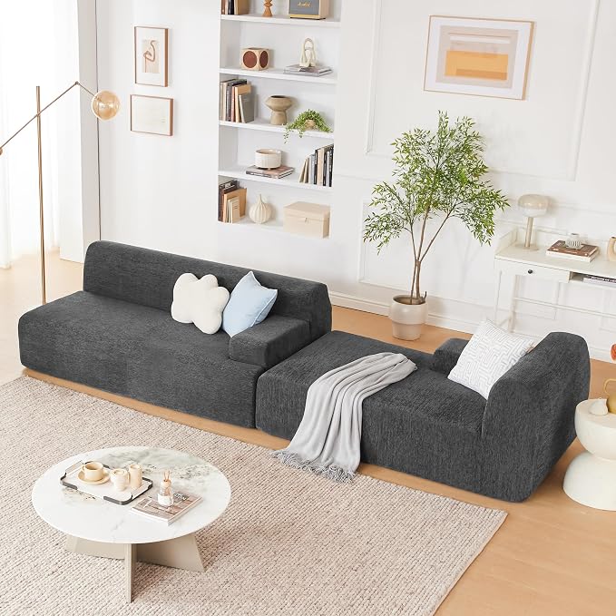 Weture 107" Modular Sectional Cloud Couch, Boneless couches Sponge sectionals - Image 5