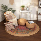 · REDEARTH · Jute Circular Low Pouf Ottoman - Image 9