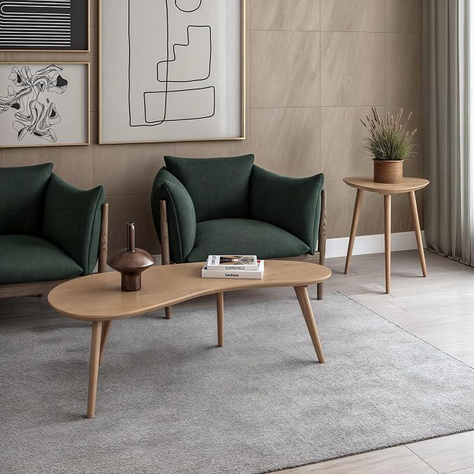 Camaflexi Mid Century Modern Abstract Shaped Coffee Table/Wood/Light Oak Finish - Image 6