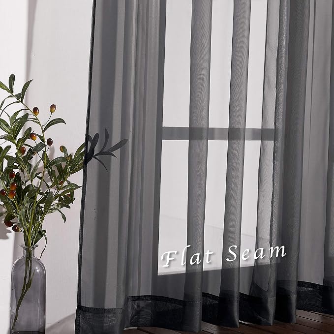 NICETOWN Sheer Curtains for Bedroom Windows, Grommet Casual Soft Voile Sheer - Image 7