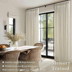 Semi Sheer Flax Linen Beige Pinch Pleated Neutral Curtains 96 Inches Long | - Image 2