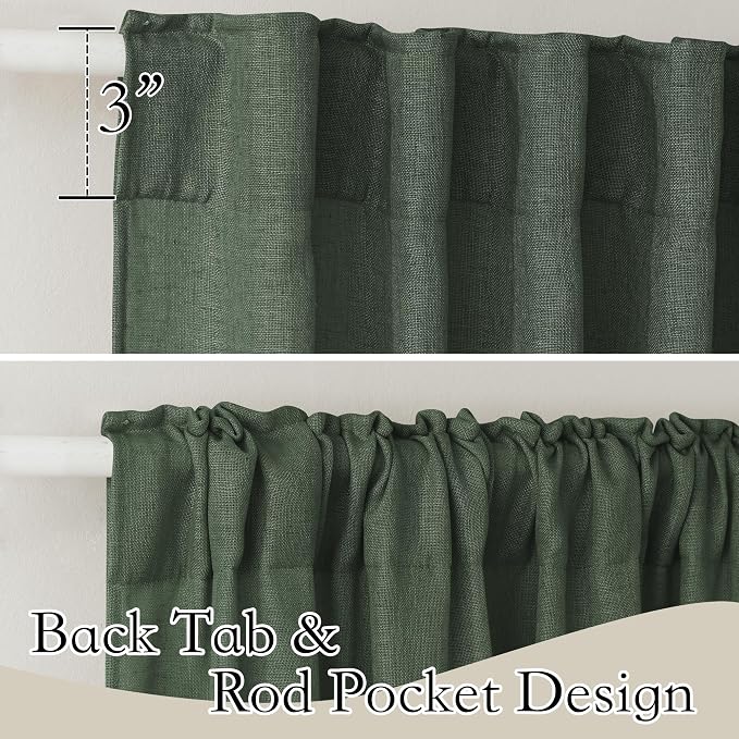 RYB HOME Farmhouse Boho Linen Sheer Curtains 90 inches Long - Image 2