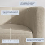 BELLEZE Accent Barrel Chair, Linen Round Club Tub Sofa Corner Chair - Image 4