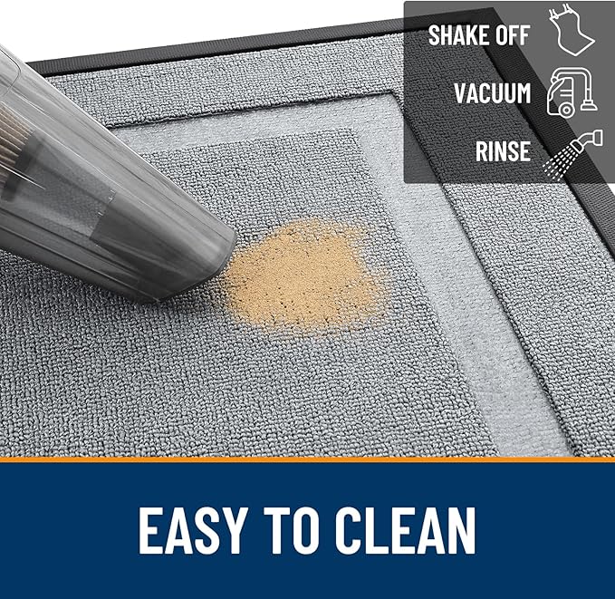 OLANLY Front Door Mat Outside 71x23, All-Season Heavy-Duty Rubber Doormat | Ash - Image 5