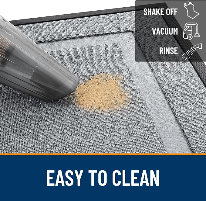 OLANLY Front Door Mat Outside 33x21, All-Season Heavy-Duty Rubber Doormat | Ash - Image 5