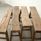 Artissance 20" H Vintage Noodle Bench 5-5.5ft Long Weathered Natural - Image 7