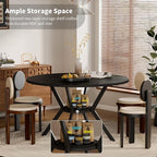 Black Dining Table for 2-4, 42 Inch Round Kitchen Table - Image 2