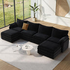 Vesgantti 142" U Shaped Sectional Couch, Comfy Cloud Modular Sectional Sofa by Vesgantti